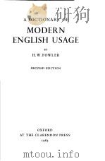 A DICTIONARY OF MODERN ENGLISH USAGE SECOND EDITION（ PDF版）