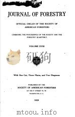 JOURNAL OF FORESTRY VOLUME 18     PDF电子版封面     