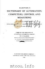 DICTIONARY OF AUTOMATION COMPUTERS CONTROL AND MEASURING     PDF电子版封面    W.E.CLASON 