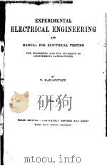 EXPERIMENTAL ELECTRICAL ENGINEERING VOL Ⅰ     PDF电子版封面    V.KARAPETOFF 