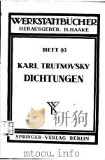 WERKSTATTBUCHER HEFT 92 DICHTUNGEN     PDF电子版封面    DR.-ING.KARL TRUTNOVSDY 