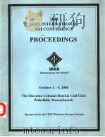 2000 IEEE INTERNATIONAL SOI CONFERENCE PROCEEDINGS     PDF电子版封面  0780363892   