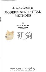 AN INTRODUCTION TO MODERN STATISTICAL METHODS     PDF电子版封面    PAUL R.RIDER 