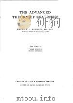 THE ADVANCED THEORY OF STATISTICS VOLUME Ⅱ THIRD EDITION SECOND IMPRESSION     PDF电子版封面    MAURICE G.KENDALL 