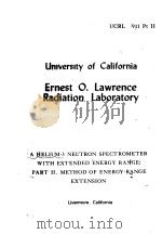 A HELIUM-3 NEUTRON SPECTROMETER WITH EXTENDED ENERGY RANGE:PART Ⅱ METHOD OF ENERGY-RANGE EXTENSION     PDF电子版封面     