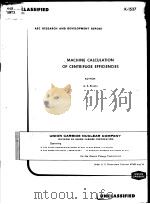 MACHINE CALCULATION OF CENTRIFUGE EFFICIENCIES     PDF电子版封面     