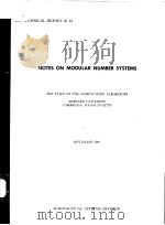 NOTES ON MODULAR NUMBER SYSTEMS     PDF电子版封面     