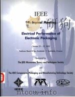 IEEE 9TH TOPICAL MEETING ON ELECTRICAL PERFORMANCE OF ELECTRONIC PACKAGING     PDF电子版封面  0780364503   