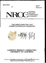 THE MINICOMPUTER AND COMPUTATIONS IN CHEMISTRY     PDF电子版封面     
