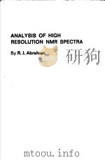 ANALYSIS OF HIGH RESOLUTION NMR SPECTRA（1971 PDF版）