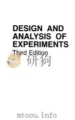 DESIGN AND ANALYSIS OF EXPERIMENTS  (THIRD EDITION)   1991年  PDF电子版封面    DOUGLAS C.MONTGOMERY 