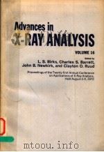 ADVANCES IN X-RAY ANALYSIS  VOLUME 16（1973 PDF版）