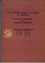 PLENARY SYMPOSIA AND SYMPOSIA SESSIONS  SUMMARIES OF CONTRIBUTIONS     PDF电子版封面     