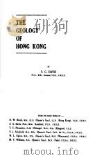 THE GEOLOGY OF HONG KONG     PDF电子版封面    S.G.DAVIS 