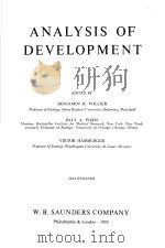 ANALYSIS OF DEVELOPMENT     PDF电子版封面    BENJAMIN H.WILLIER  PAUL A.WEI 