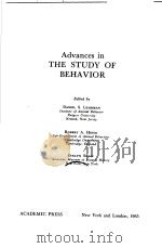 ADVANCES IN THE STUDY OF BEHAVIOR VOLUME 1     PDF电子版封面    DANIEL S. LEHRMAN ROBERT A. HI 