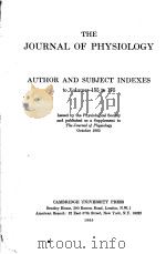 THE JOURNAL OF PHYSIOLOGY AUTHOR AND SUBJECT INDEXES TO VOLUMES 155 TO 175     PDF电子版封面     