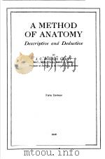A METHOD OF ANATOMY DESCRIPTIVE AND DEDUCTIVE     PDF电子版封面    J.C.BOILEAU GRANT 