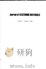 JOURNAL OF ELECTRONIC MATERIALS VOLUME 29 NO.6     PDF电子版封面     