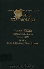 METHODS IN ENZYMOLOGY  VOLUME XXXIII  CUMULATIVE SUBJECT INDES  VOLUMES I-XXX（ PDF版）