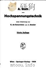 HOCHSPANNUNGSTECHNIK     PDF电子版封面     