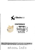 ELECTRO/83 CONFERENCE RECORD     PDF电子版封面     