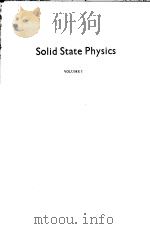 SOLID STATE PHYSICS VOLUME 1 ELECTRONS IN METALS（ PDF版）