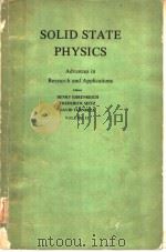 SOLID STATE PHYSICS ADVANCES IN RESEARCH AND APPLICATIONS VOLUME 33（ PDF版）
