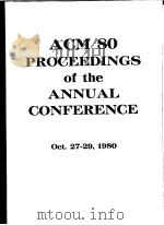 ACM 80 PROCEEDINGS OF THE ANNUAL CONFERENCE     PDF电子版封面     