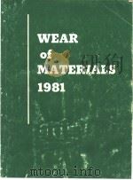 WEAR OF MATERIALS 1981（ PDF版）