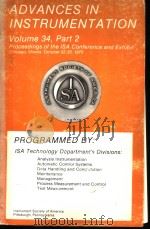 ADVANCES IN INSTRUMENTATION VOLUME 34 PART 2     PDF电子版封面     