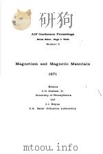 MAGNETISM AND MAGNETIC MATERIALS 1971     PDF电子版封面    C.D.GRAHAM 