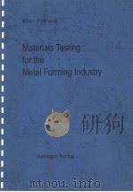 MATERIALS TESTING FOR THE METAL FORMING INDUSTRY（ PDF版）