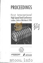 PROCEEDINGS FIRST INTERNATIONAL HIGH SPEED STEEL CONFERENCE（ PDF版）