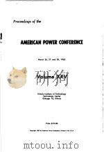 PROCEEDINGS OF THE AMERICAN POWER CONFERENCE VOLUME XXV（ PDF版）