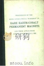 RARE EARTH-COBALT PERMANENT MAGNETS AND THEIR APPLICATIONS AUGUST 31-SEPTEMBER     PDF电子版封面     