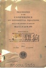 PROCEEDINGS OF THE CONFERENCE ON DIFFERENTIAL EQUATIONS     PDF电子版封面    J.B.DIAZ  L.E.PAYNE 