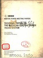 TECHNICAL PAPERS ON THE AMERICAN ELECTRIC POWER 765-KV SYSTEM     PDF电子版封面     