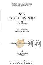 PLENUM PRESS HANDBOOKS OF HIGH-TEMPERATURE MATERIALS PROPERTIES INDEX NO.2（ PDF版）