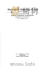 STRESS-STRAIN BEHAVIOUR OF SOILS   1972  PDF电子版封面  0854291210  R.H.G.PARTY 