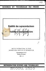 STABILITE DES SUPRACONDUCTEURS STABILITY OF SUPERCONDUCTORS     PDF电子版封面     