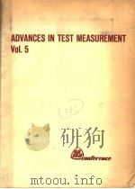 ADVANCES IN TEST MEASUREMENT  VOL.5   1968  PDF电子版封面     