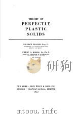 THEORY OF PERFECTLY PLASTIC SOLIDS（ PDF版）