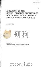 A REVISION OF THE GENUS LORDITHON THOMSON OF NORTH AND CENTRAL AMERICA(COLEOPTERA:STAPHYLINIDAE)MEMO     PDF电子版封面     