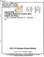 A MULTIGRID METHOD FOR TRANSONIC WING ANALYSIS AND DESIGN     PDF电子版封面    P.RAJ 