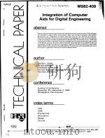 INTEGRATION OF COMPUTER AIDS FOR DIGITAL ENGINEERING     PDF电子版封面     