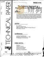 THE SYSTEMS APPROACH TO AUTOMATION IN THE MODERN PLANT     PDF电子版封面     