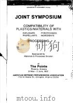 JOINT SYMPOSIUM  COMPATIBILITY OF PLASTICS/MATERIALS WITH   1982  PDF电子版封面     