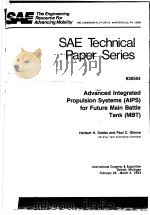 SAE TECHNICAL PAPER SERIES  ADVANCED INTEGRATED PROPULSION SYSTEMS(ALPS)FOR FUTURE MAIN BATTLE TANK(（ PDF版）