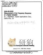 MEASUREMENT FO THE FREQUENCY RESPONSE OF A DIGITAL AUTOPILOT     PDF电子版封面     